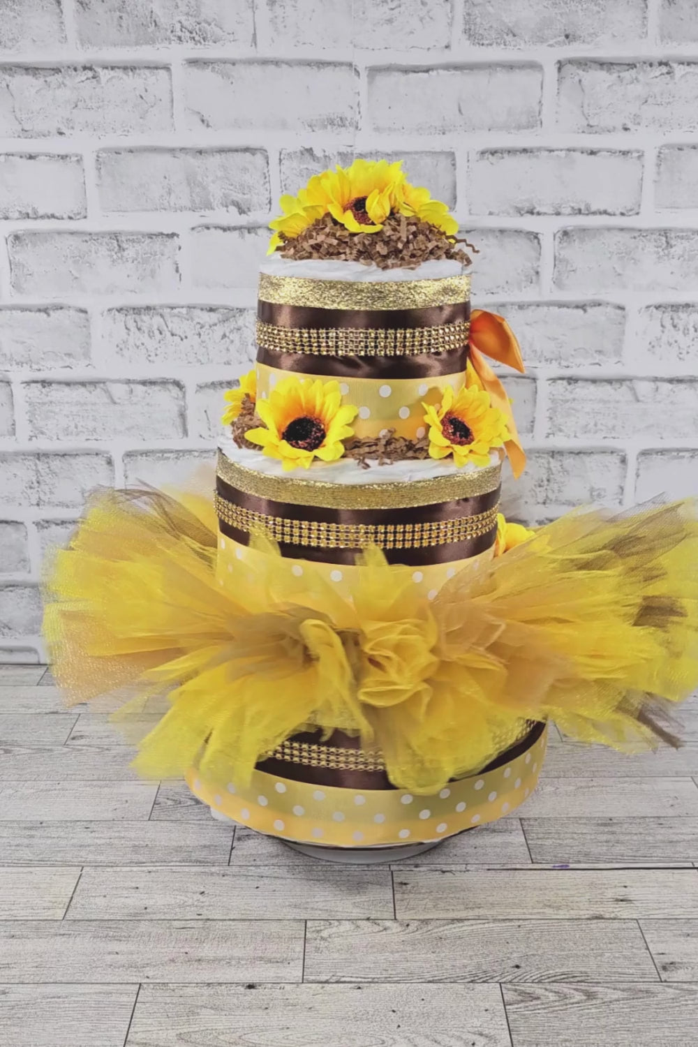 Sunflower Garden Tutu Diaper Cake