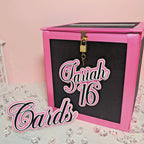 Black, Pink, and Silver Locking Birthday Card Box