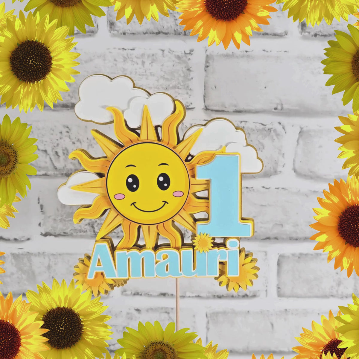 Little Sunshine 3D Birthday Cake Topper