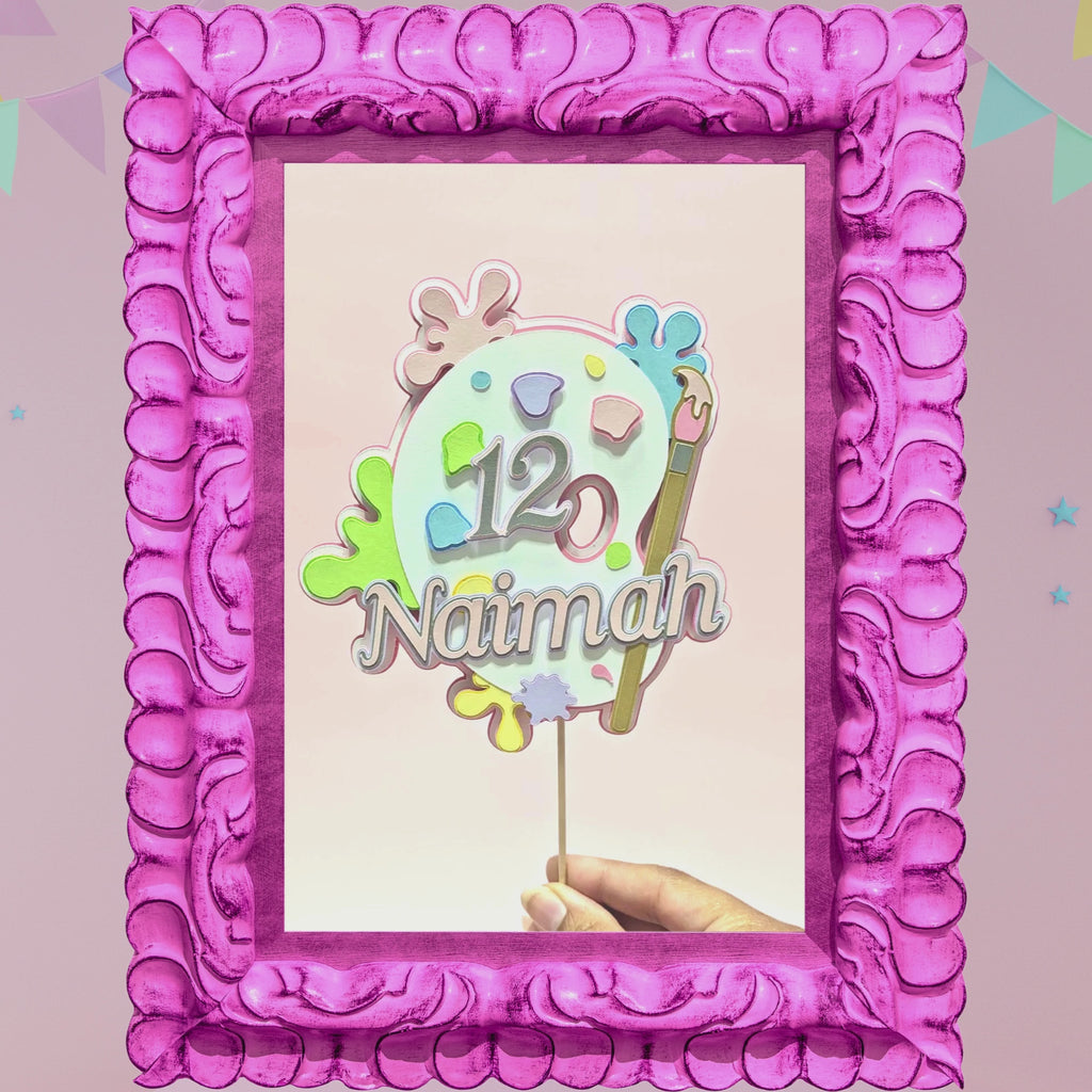 Paint Palette 3D Birthday Cake Topper