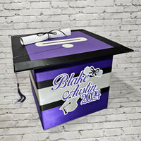 Purple, Silver, and Black Large Grad Card Box
