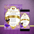 Purple and Gold Little Princess Printable and Digital Invitation