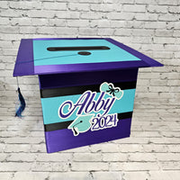 Purple, Light Teal, and White Large Grad Card Box
