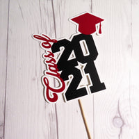 Graduation Cake Topper - Orange, Black
