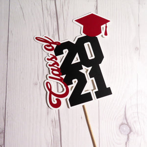 Graduation Cake Topper - Orange, Black