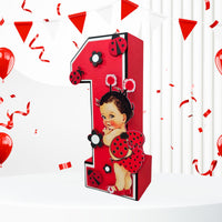 3D Birthday Number Block - Ladybug
