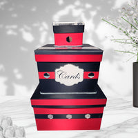 Red, Black, & Silver Wedding Card Box
