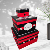 Red, Black, and Silver Wedding Card Box
