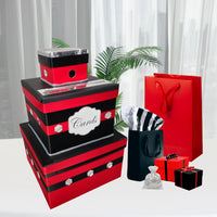 Red, Black, and Silver Wedding Card Holder
