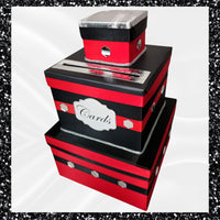 Red, Black, & Silver Wedding Card Box
