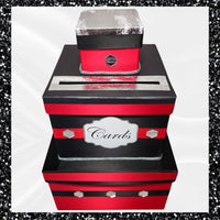 Red, Black, & Silver Wedding Card Box
