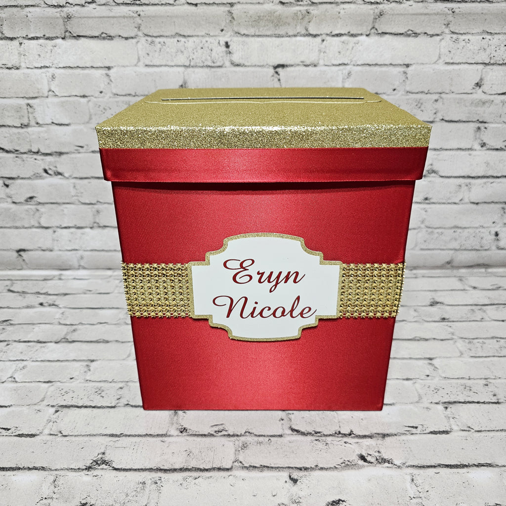 Red, Gold Birthday Card Box