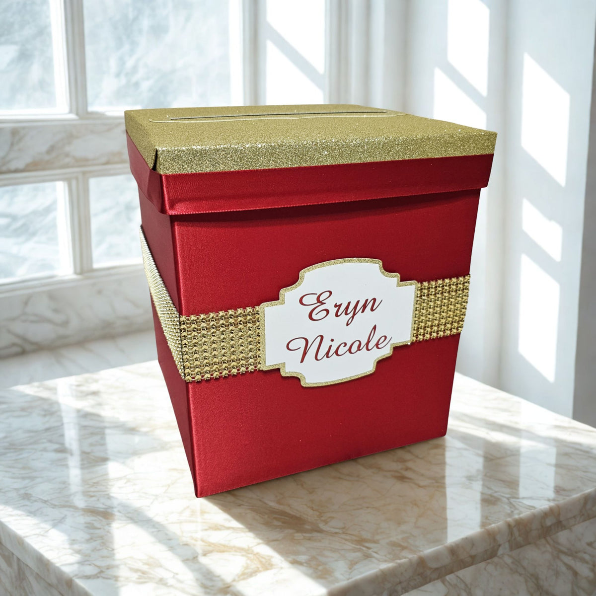 Red, Gold Birthday Card Box