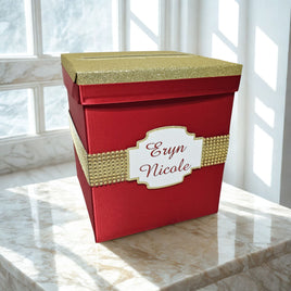 Red, Gold Birthday Card Box