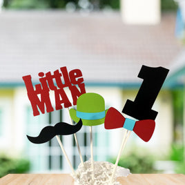 Little Man Birthday Centerpiece Sticks