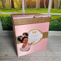 Pink & Gold Little Princess Baby Shower Card Box