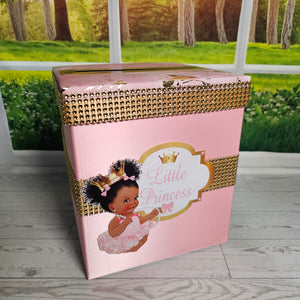 Pink & Gold Little Princess Baby Shower Card Box