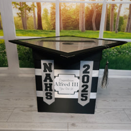 Black and Silver 8x8 Graduation Card Box