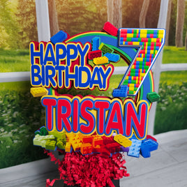 Toy Building Bricks 3D Birthday Cake Topper for Boy