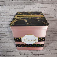 Rose Gold & Black Birthday Card Box
