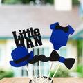 Little Man Centerpiece Sticks - Royal Blue, Black