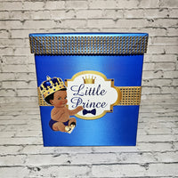 Royal Blue & Gold Prince Baby Shower Card Box
