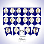 Printable Little Prince Alphabet Banner - Blue, Gold