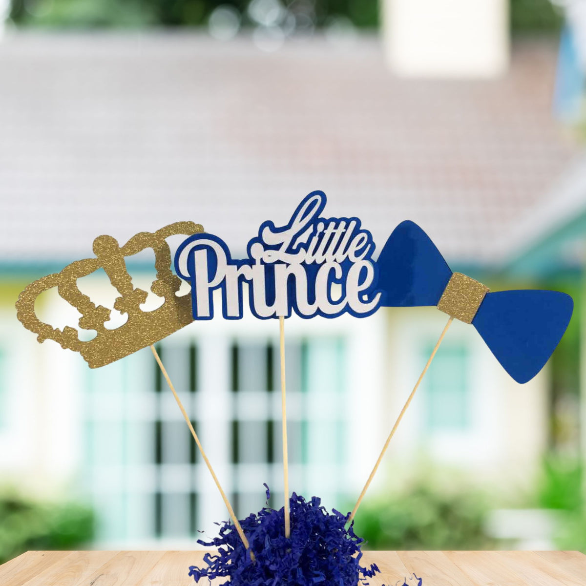 Little Prince Centerpiece Sticks - Royal Blue