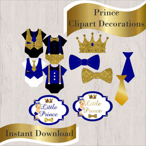 Little Prince Clipart- Royal Blue, Gold