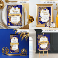 Little Prince Baby Shower Bundle, Royal Blue and Gold