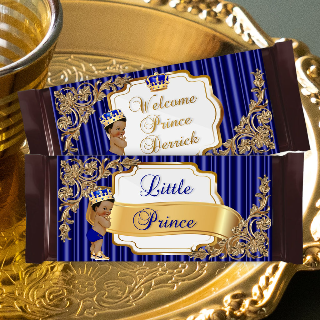 Little Prince Baby Shower Bundle, Royal Blue and Gold
