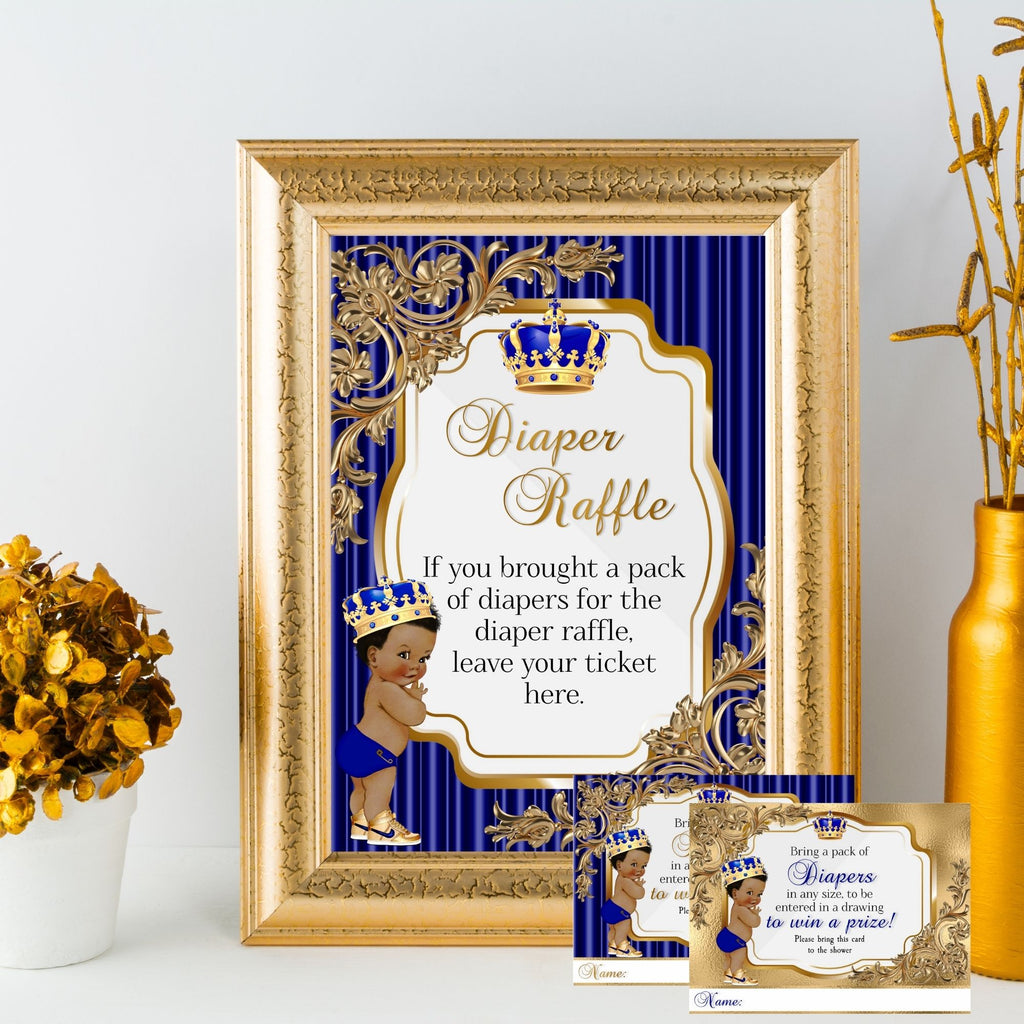 Little Prince Baby Shower Bundle, Royal Blue and Gold