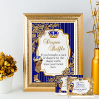 Little Prince Baby Shower Bundle, Royal Blue and Gold