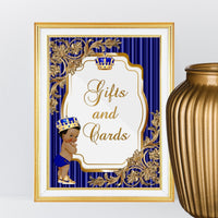 Little Prince Baby Shower Bundle, Royal Blue and Gold