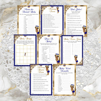 Little Prince Baby Shower Bundle, Royal Blue and Gold
