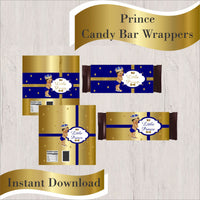 Little Prince Candy Bar Wrappers - Royal Blue, Gold 2
