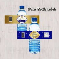 Little Prince Water Bottle Labels - Royal Blue, Gold 2
