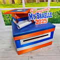 Royal Blue, Orange, and White Graduation Card Box