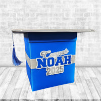 Royal Blue and Silver Graduation Card Box Style 4
