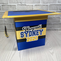 Royal Blue, Yellow Gold, & Black 8x8 Graduation Card Box
