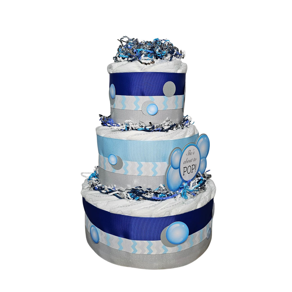 She's About to Pop Bubbles Diaper Cake for Boy