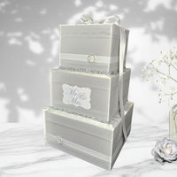 Large Silver and White Wedding Card Box
