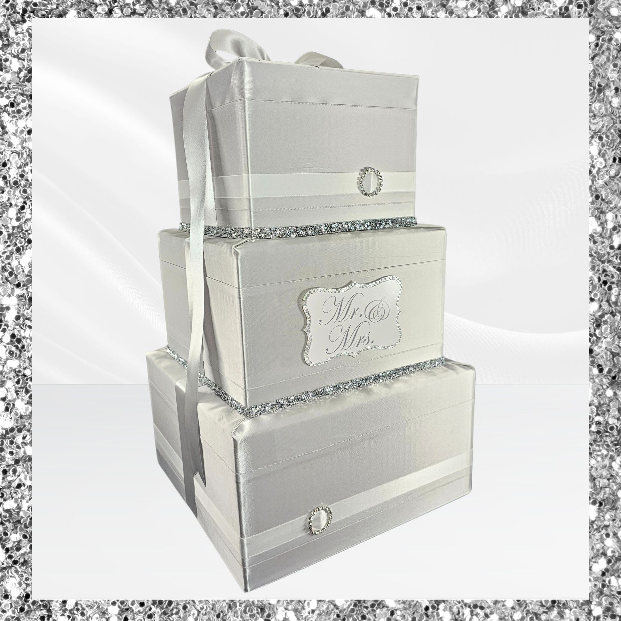 Silver and White Wedding Card Box| Nepheryn Party