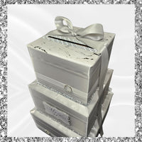 Silver and White Wedding Card Box
