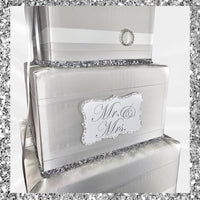 Silver and White Wedding Card Box
