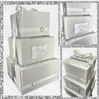 Silver and White Wedding Card Box
