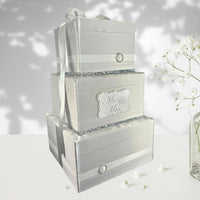 Silver and White Wedding Card Box
