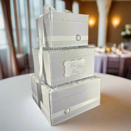 Silver and White Wedding Card Box
