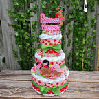 Strawberry Shortcake Baby Girl Diaper Cake Centerpiece Set