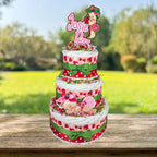 Strawberry Shortcake Baby Girl Diaper Cake Centerpiece Set